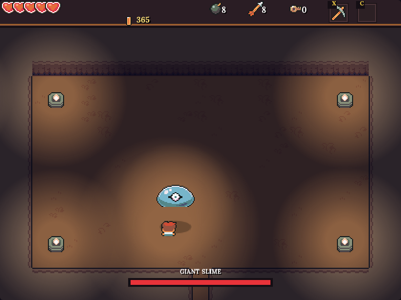 Giant slime boss fight