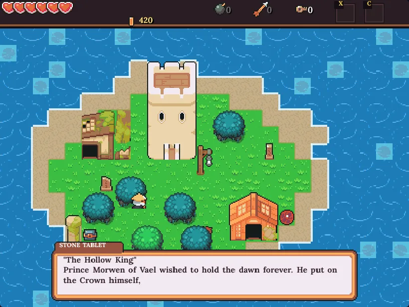 Reading a stone tablet about the Hollow King