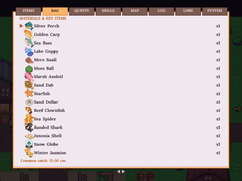 New fish and shell icons in the bag