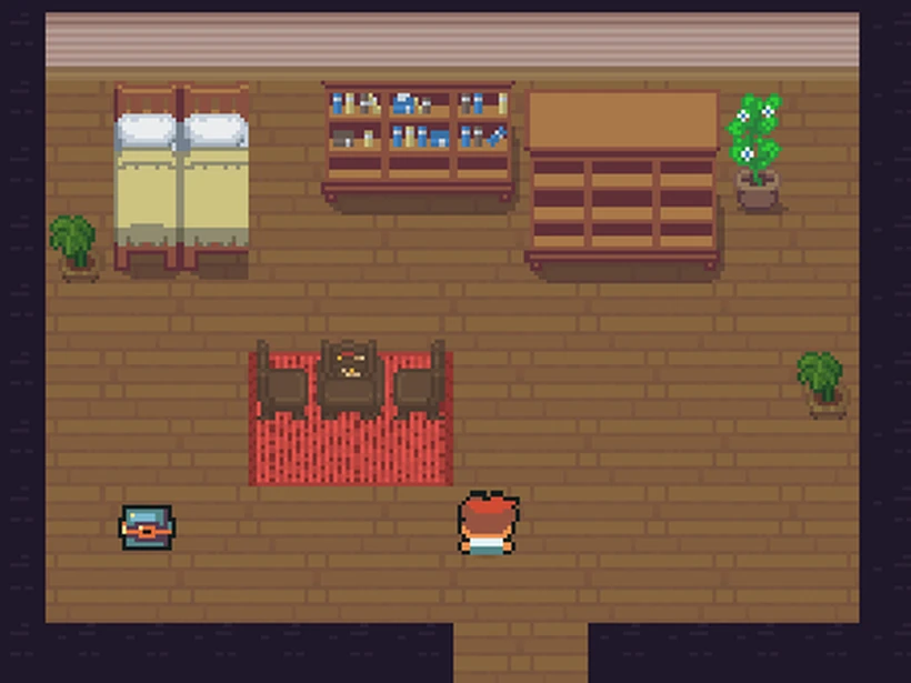 Your house: warm wood and a red rug